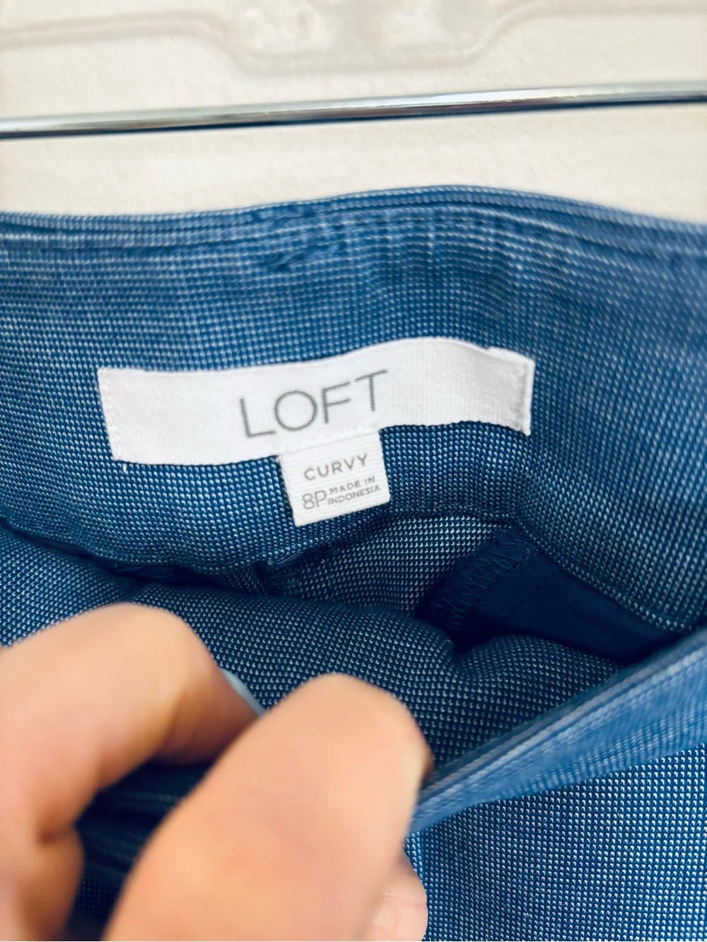 LOFT Navy Tailored High-Rise Cropped Pants - Picture 6 of 6
